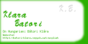 klara batori business card