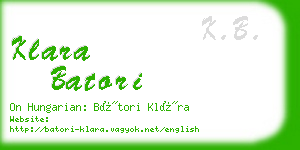 klara batori business card